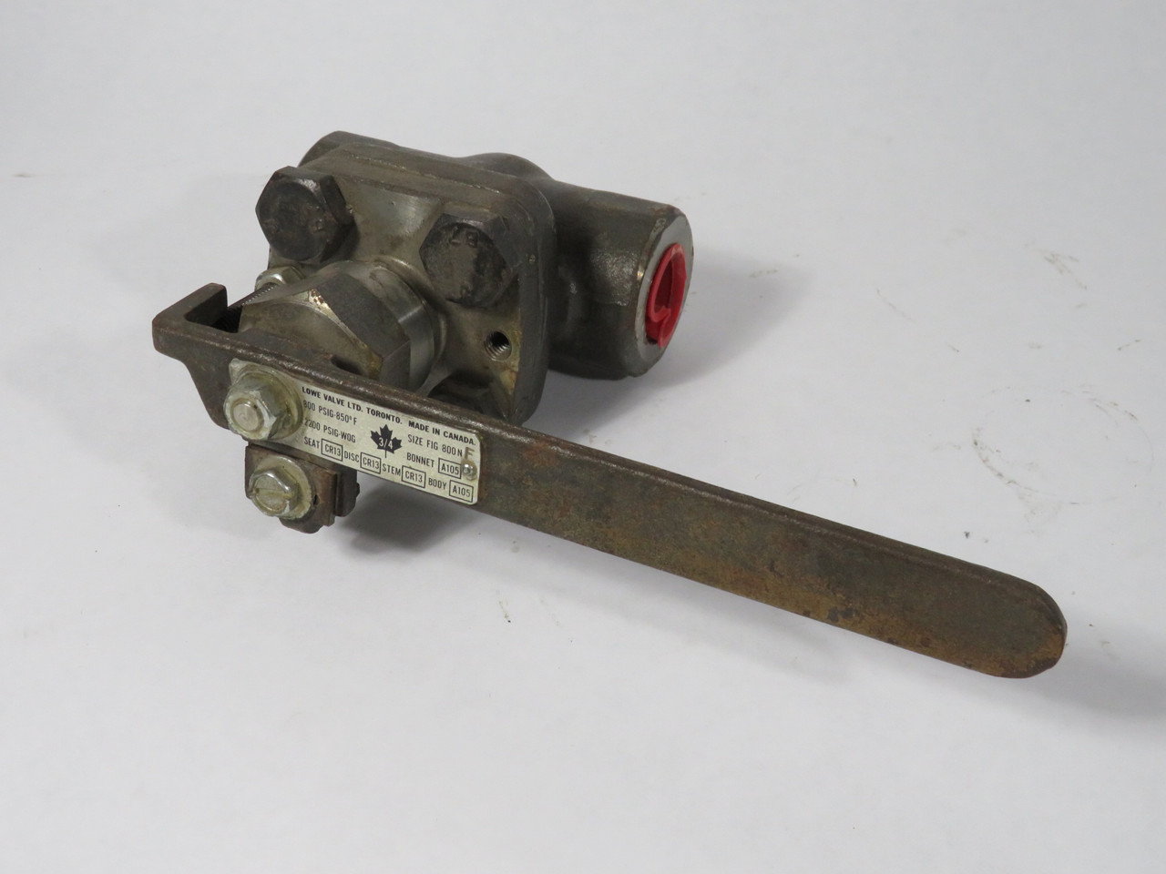 Lowe Valve 800NF Lever Gate Valve 3/4" NPT 2200 psig-WOG 800 psig@850°F USED