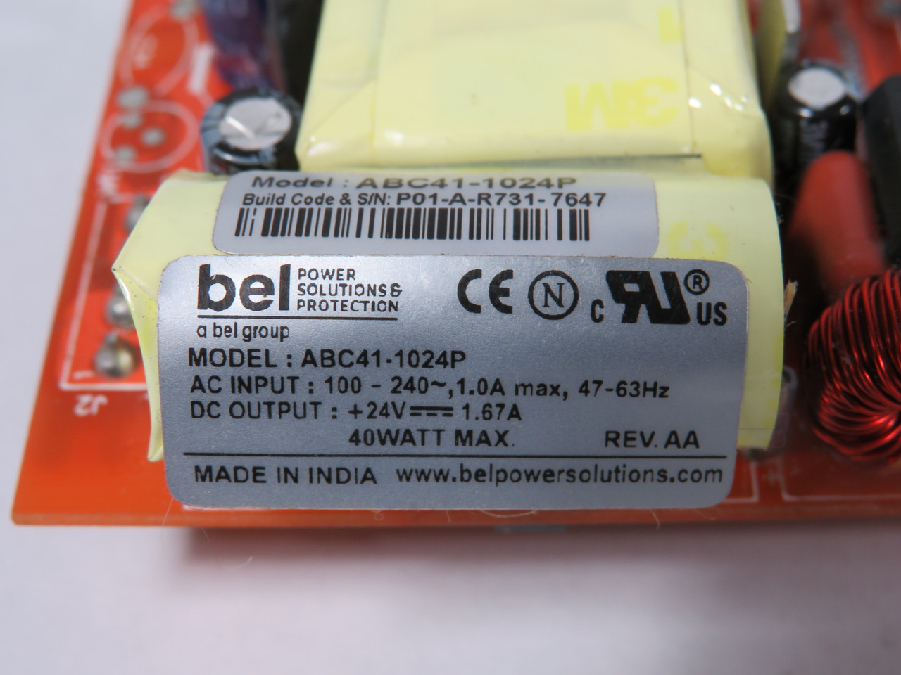 Bel ABC41-1024P PCB Mount Power Supply 24VDC 1.67A 40W USED