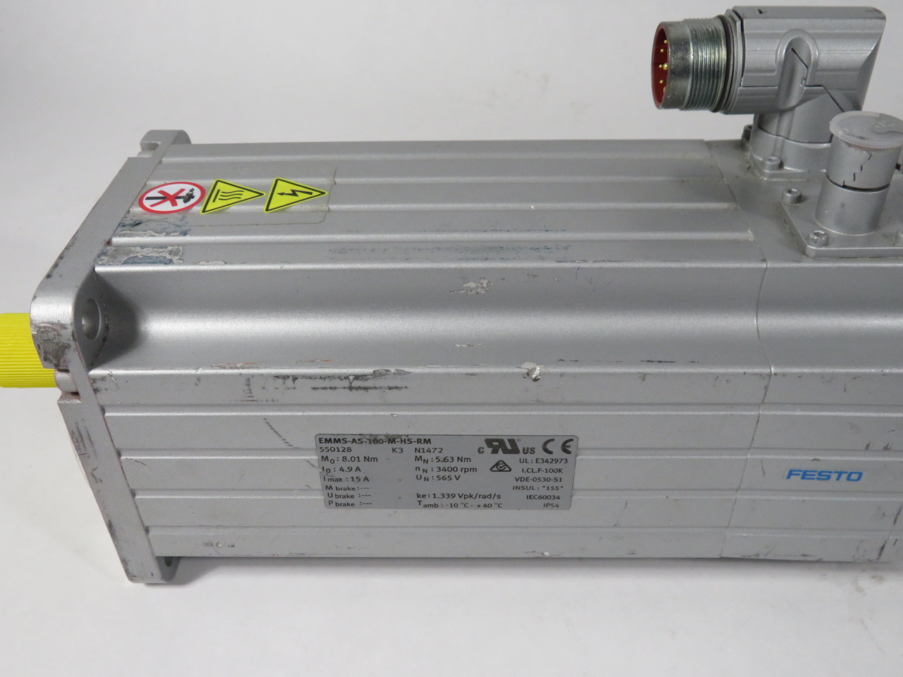 Festo 550128 EMMS-AS-100-M-HS-RM Servo Motor 3400RPM 565V 8.01Nm SHELF WEAR NOP