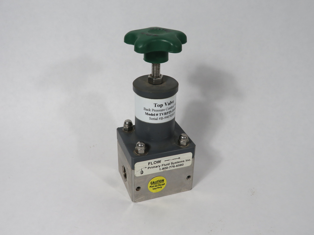 Primary Fluid Systems TVBP25-316S/S Back Pressure Valve 1/4" NPT SHELF WEAR NOP