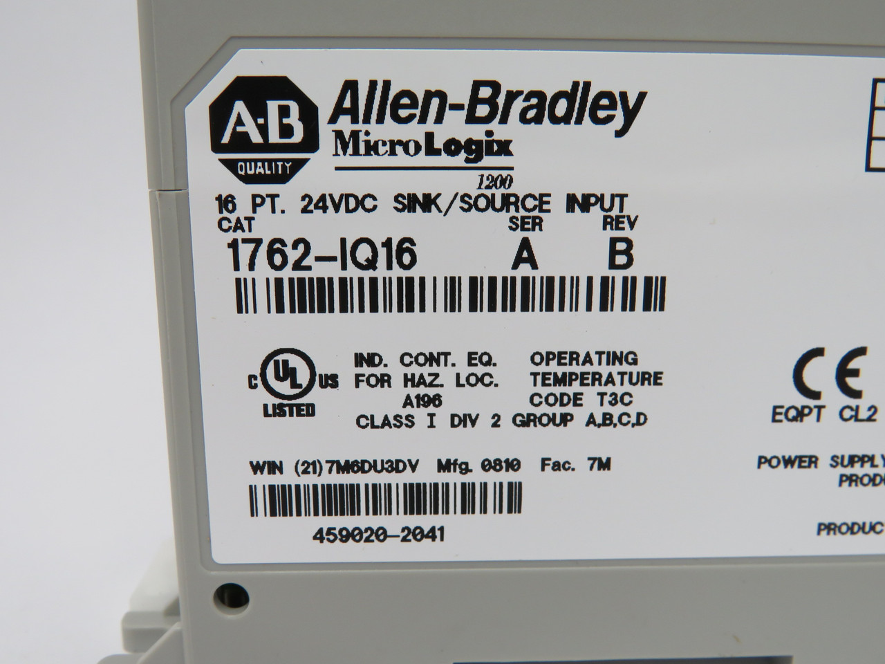 Allen-Bradley 1762-IQ16 Series A 16 Point DC Input Module 24VDC NOP