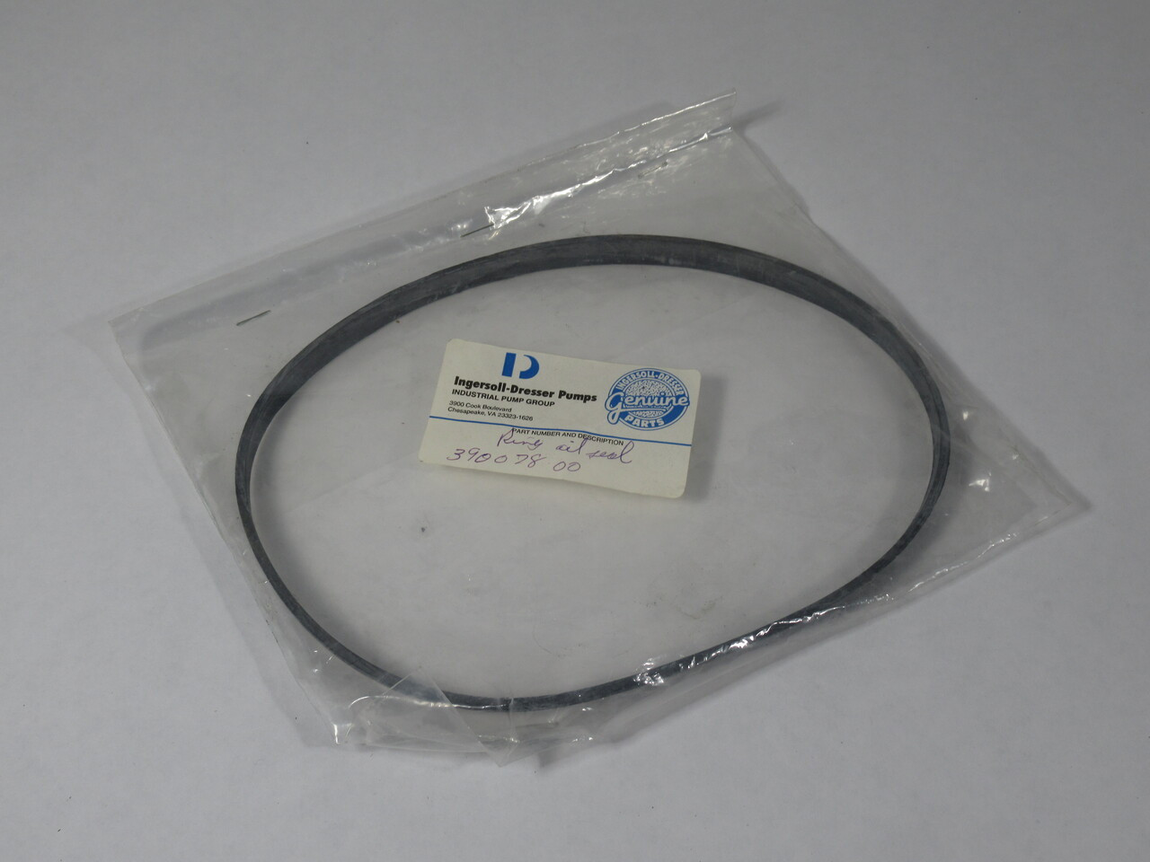 Ingersoll-Dresser Pumps 39007800 O-Ring Oil Seal 8" DIA NWB