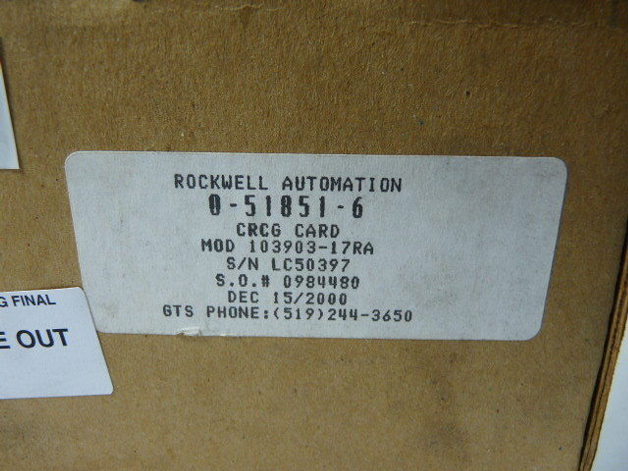 Rockwell Automation 103903-17RA PLC Board CRCG Modified ! NEW !