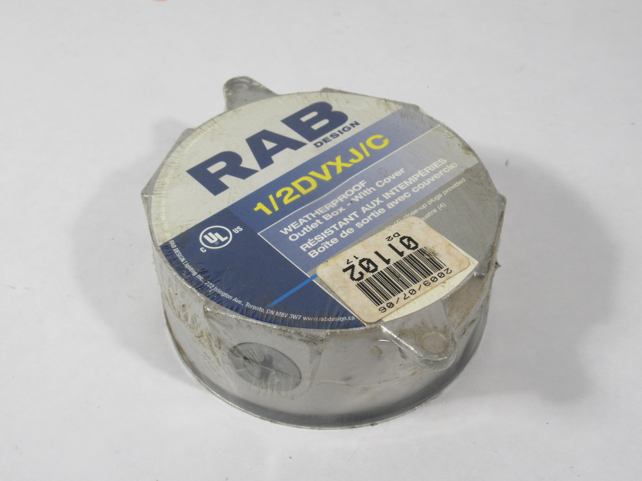 RAB Design 1/2DVXJ/C Weatherproof Outlet Box with Cover 1/2" SHELF WEAR NEW