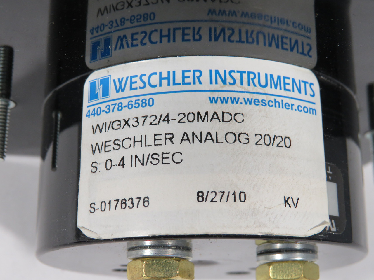 Weschler Panel Meter 0-4in/sec 4-20DCmA 4x4-1/2" D GX-372 NEEDS CALIBRATION USED