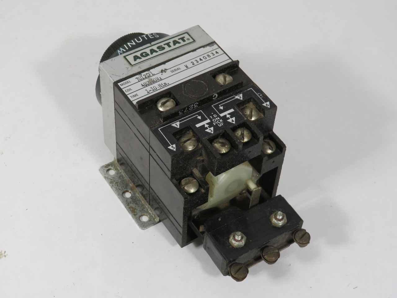 Agastat 7012CFL On-Delay Timing Relay w/ Limit Switch 1-10min 480V 60Hz USED