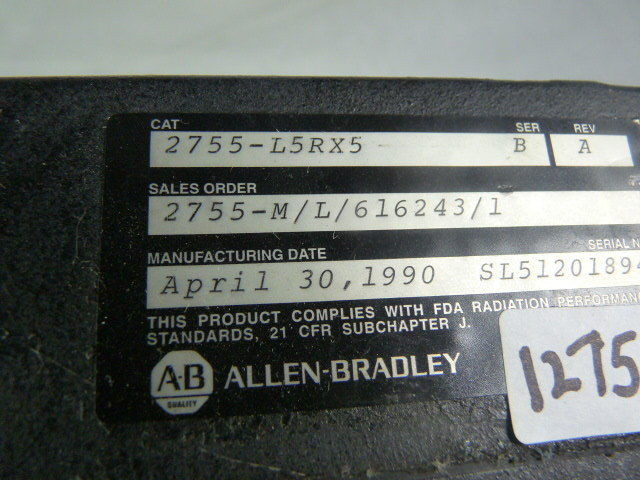 Allen-Bradley 2755-L5RX5 Medium Speed Handling Scanner USED