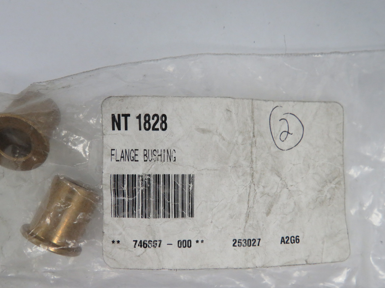 Generic NT-1828 Flange Bushing 15.5mm OD 19.85mm L Pack of 2 NWB