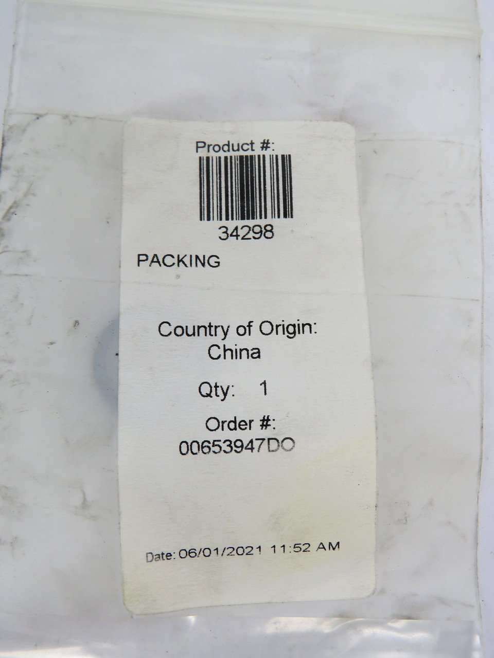 Lincoln 34298 O-Ring Buna-N 40.5mm OD 28.5mm ID NWB