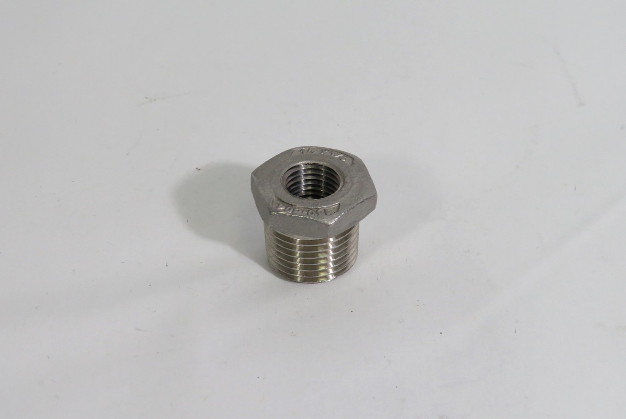 Generic 1/2x1/4 Threaded Hex Bushing 1/2" Male x 1/4" Female USED