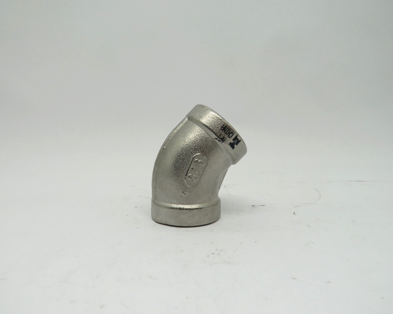 Mueller 150-3/4 Threaded 3/4" 45 Degree Elbow Fitting Stainless Steel NOP