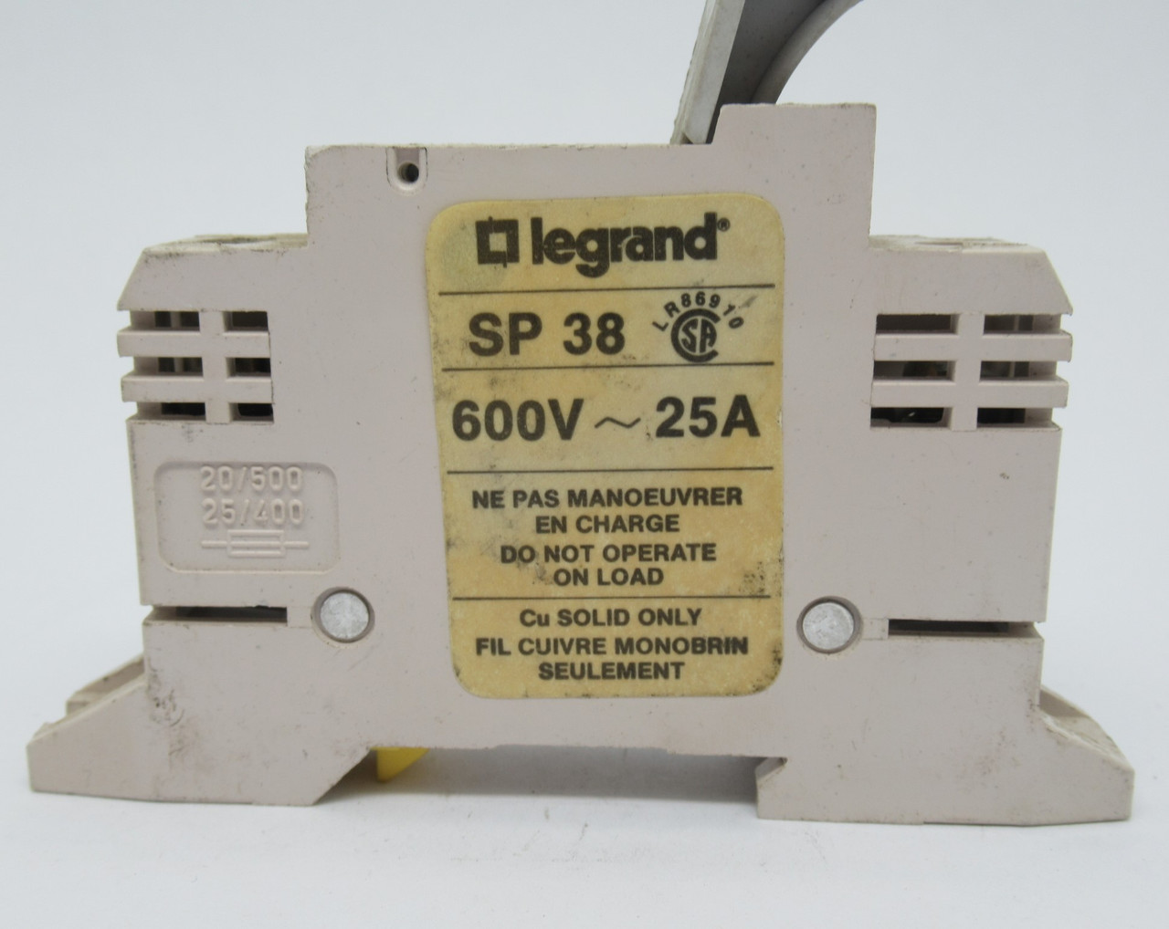 Legrand SP-38 Fuse Holder 600V 25A USED