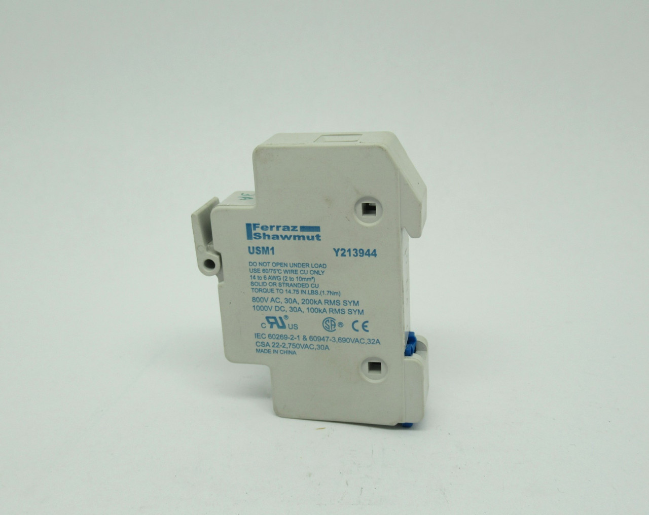 Ferraz Shawmut USM1 Ultrasafe Fuse Holder 30A 800V 1-Pole USED