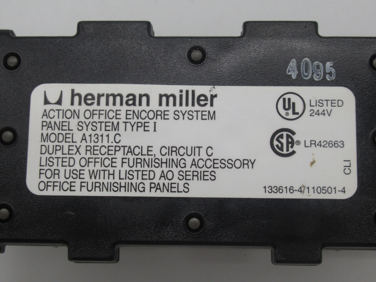 Herman Miller A1311.C Duplex Receptacle 15A 125V USED