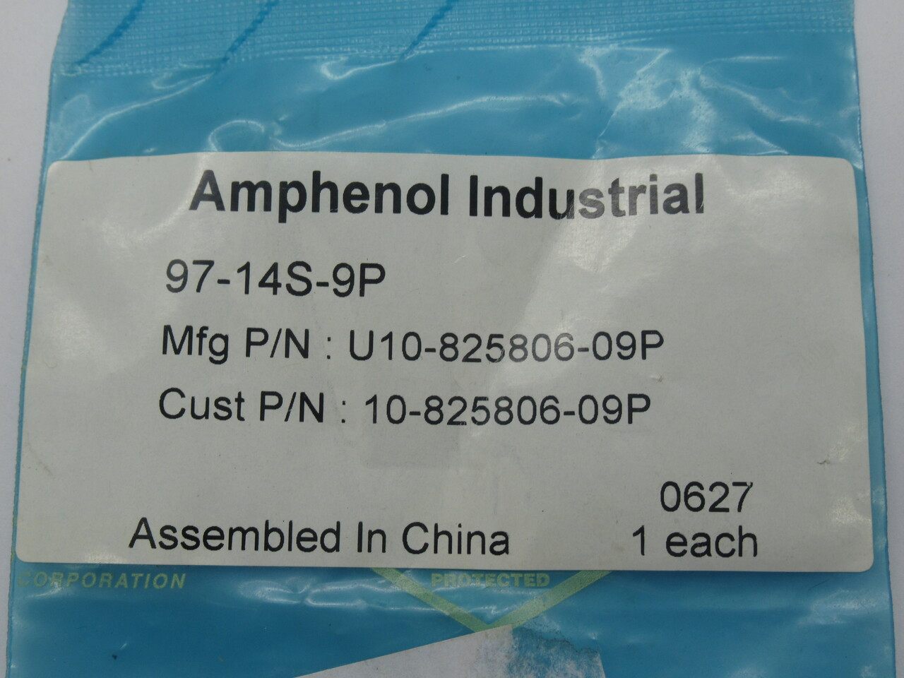 Amphenol Industrial 97-14S-9P Circular Insert 2 Contacts 14" Shell Size Blue NWB