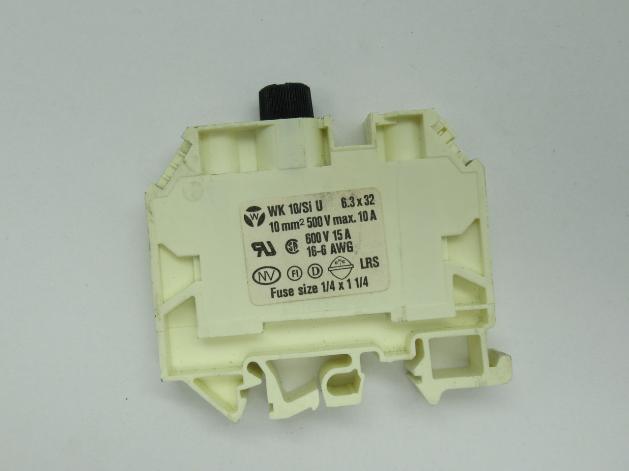 Wieland WK10/Si U Fuse Holder Terminal 10A 500V 10mm White 6.3x32 USED
