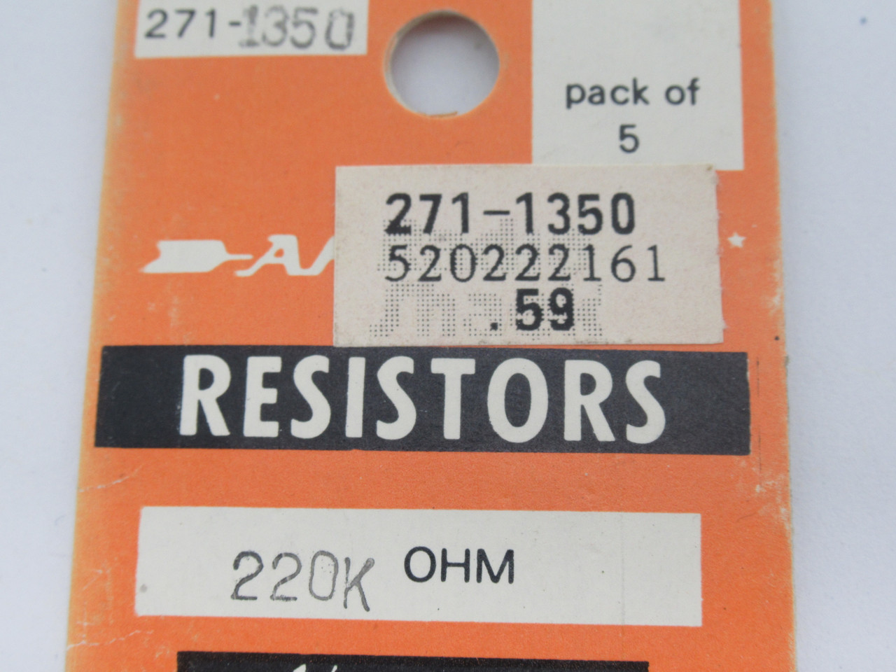 Archer 271-1350 Resistor 220k Ohms 1/4 W *LOT OF 4* NEW