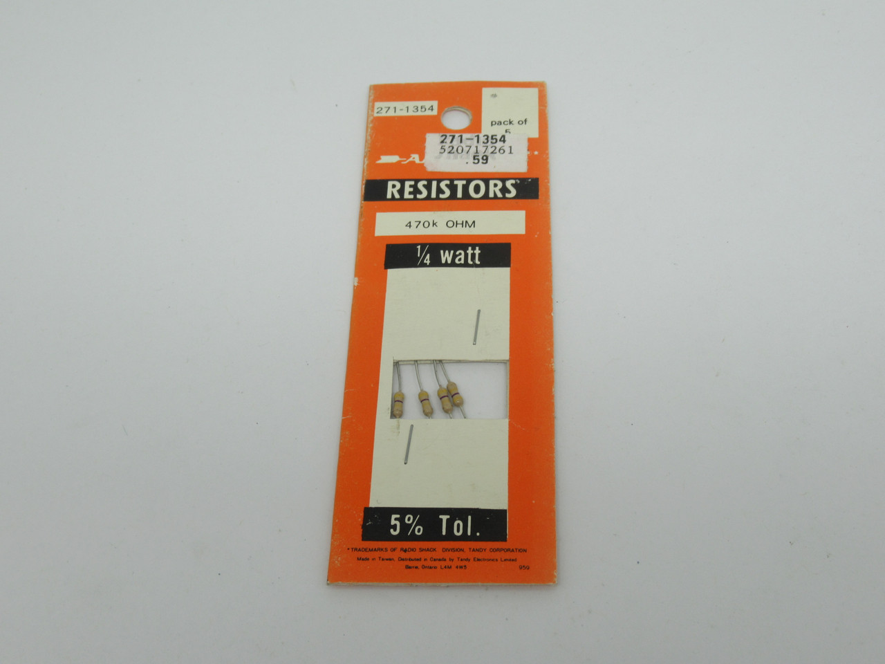 Archer 271-1354 Resistor 470k Ohm 1/4 W *LOT OF 4* NEW