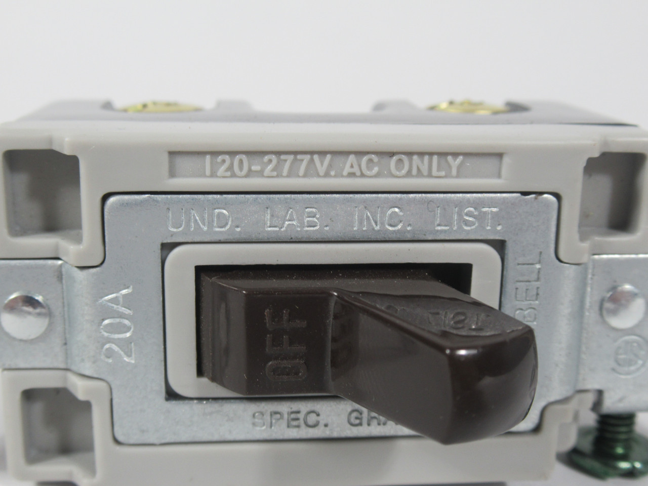 Hubbell CSB120BK Heavy Duty Toggle Switch 20A 120-277VAC 2-Position USED