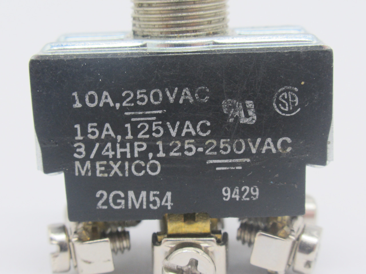 Carling 2GM54-73 Toggle Switch 3-Position Maintained DPDT (ON-OFF-ON) USED