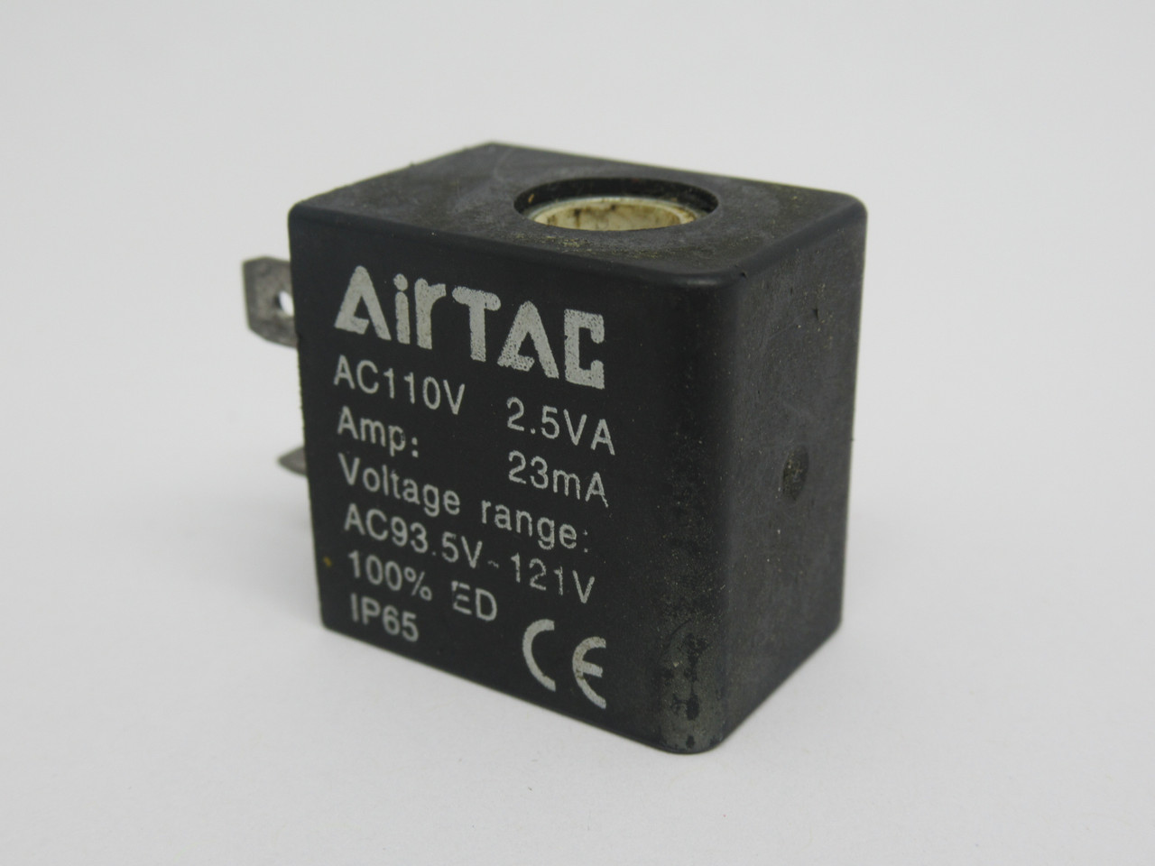Airtac CDA080C Solenoid Valve Coil 8mm Bore 110VAC 23mA 93.5-121VAC USED