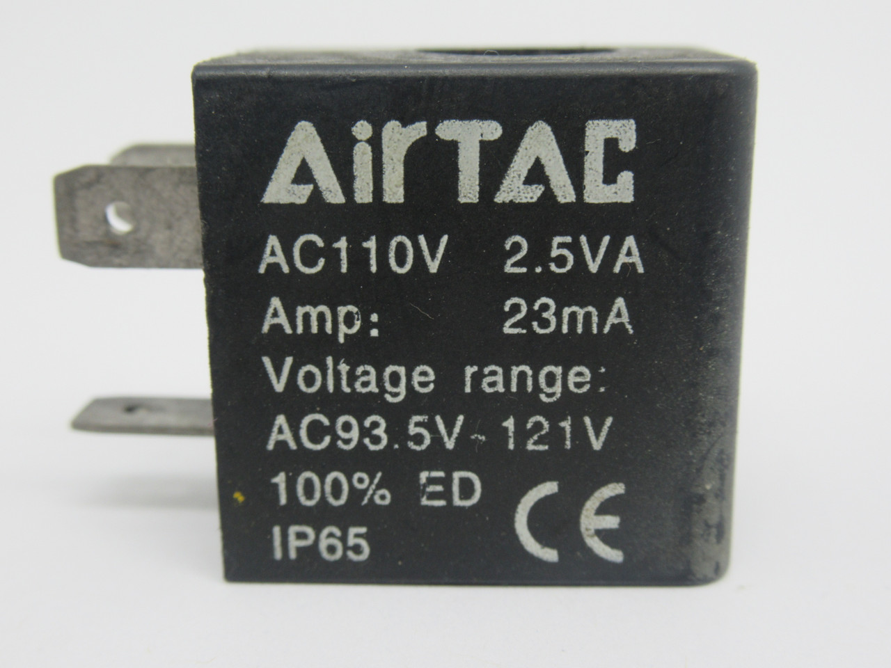 Airtac CDA080C Solenoid Valve Coil 8mm Bore 110VAC 23mA 93.5-121VAC USED