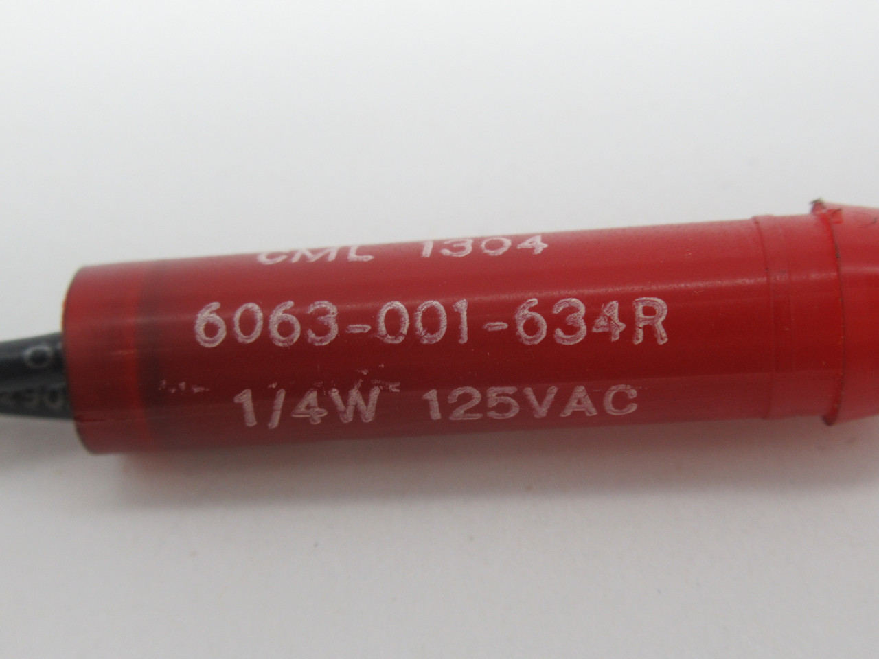 VCC 6063-001-634R Panel Mount Indicator Lamp Red 1/4W 125VAC USED