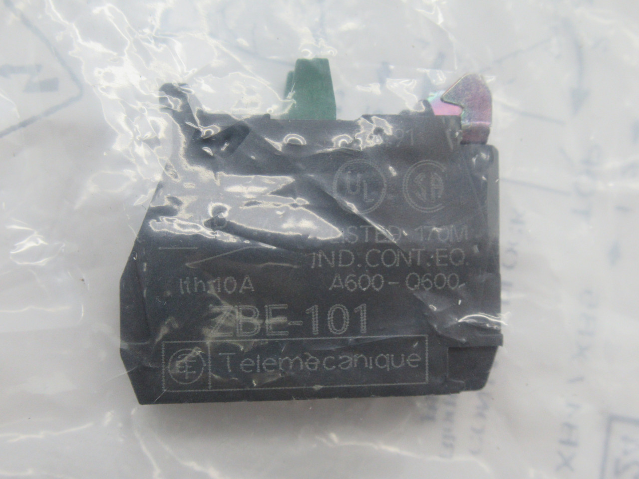 Telemecanique ZBE-101 Contact Block 1NO 600V 10A NWB