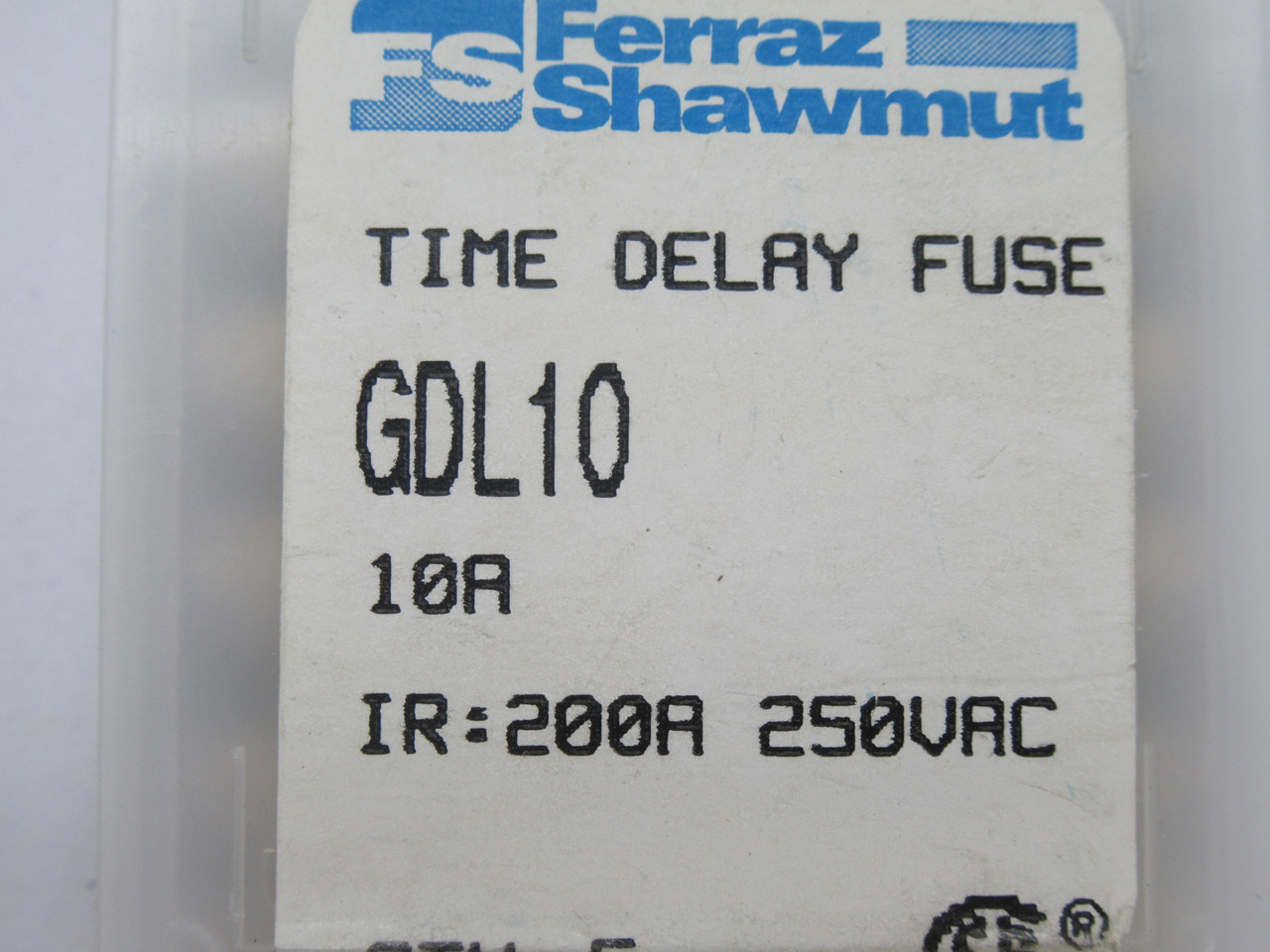 Ferraz Shawmut GDL10 Time Delay Glass Fuse 10A 250V *5-Pack* SEALED NEW