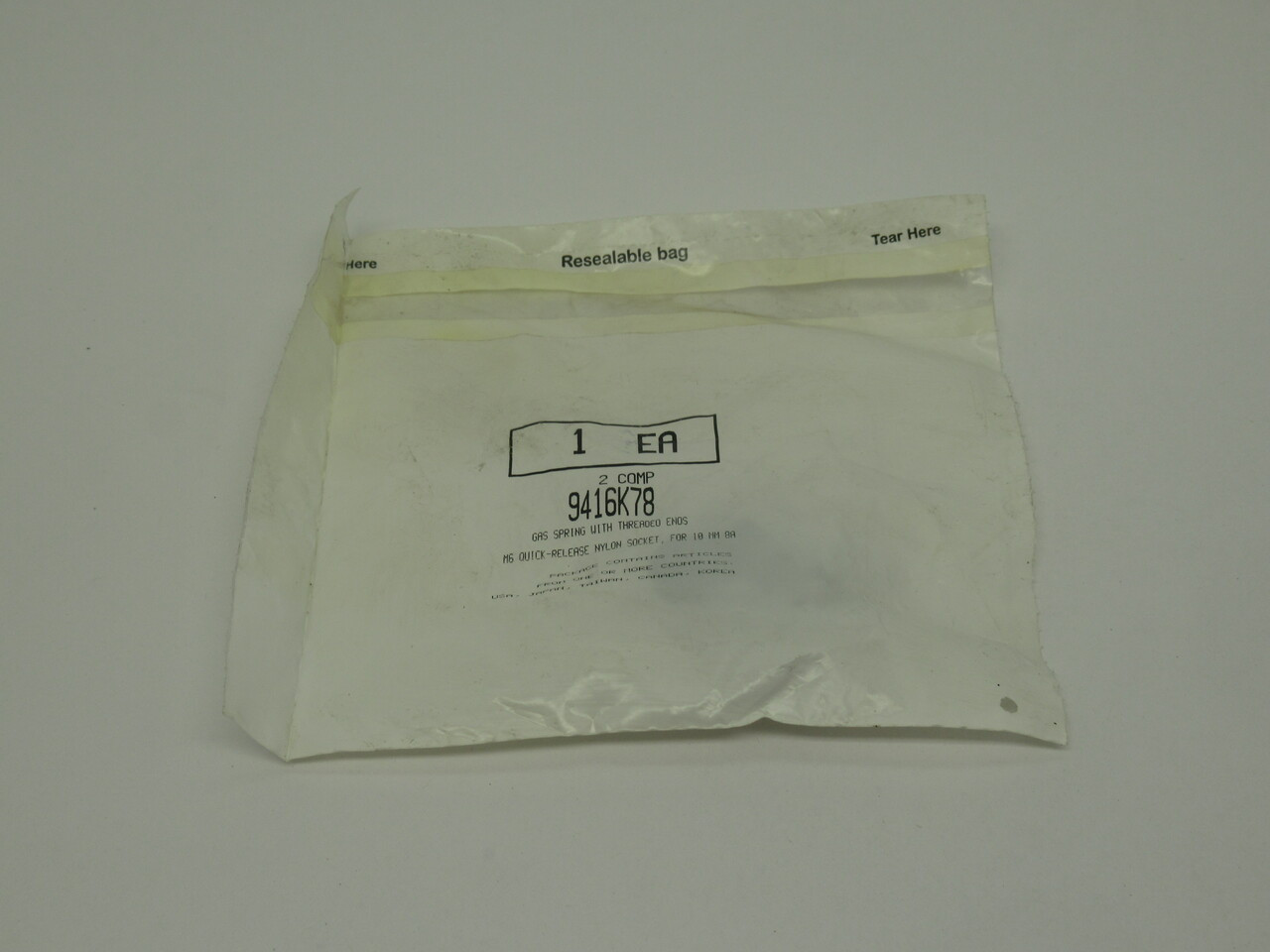 Generic 9416K78 Gas Spring End Fittings M6 Quick Release Nylon Socket NWB