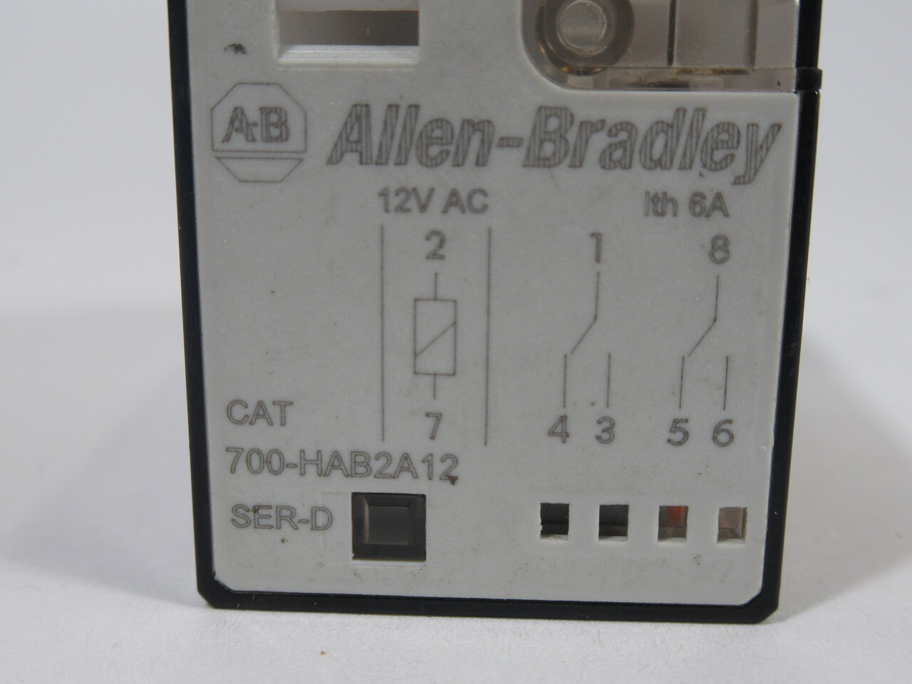 Allen-Bradley 700-HAB2A12 Series D Tube Base Relay 12VAC 6A 50/60Hz 8Pin USED