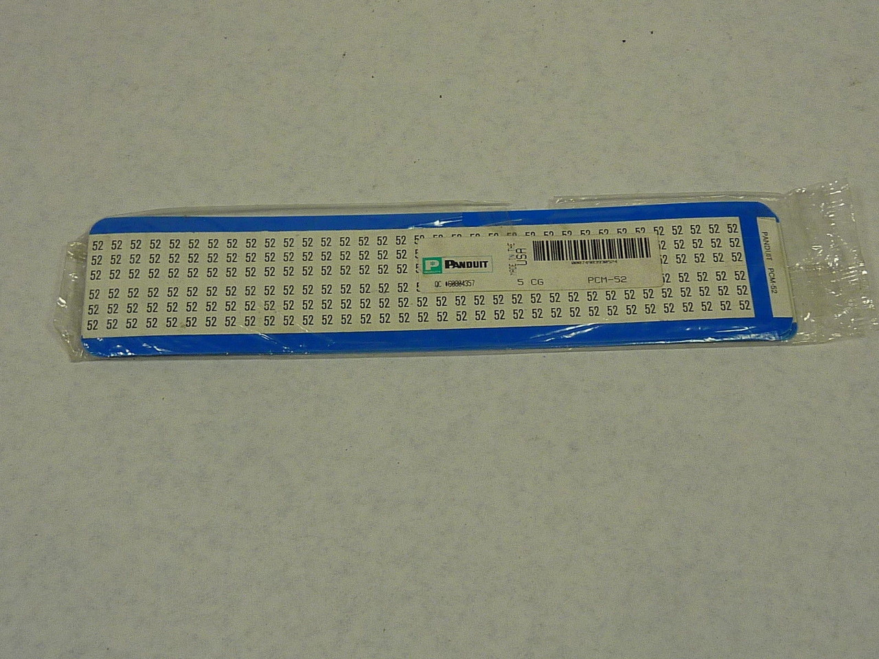 Panduit PCM-52 Vinyl Cloth Wire Marker Card '52' Lot of 5 Sheets ! NEW !