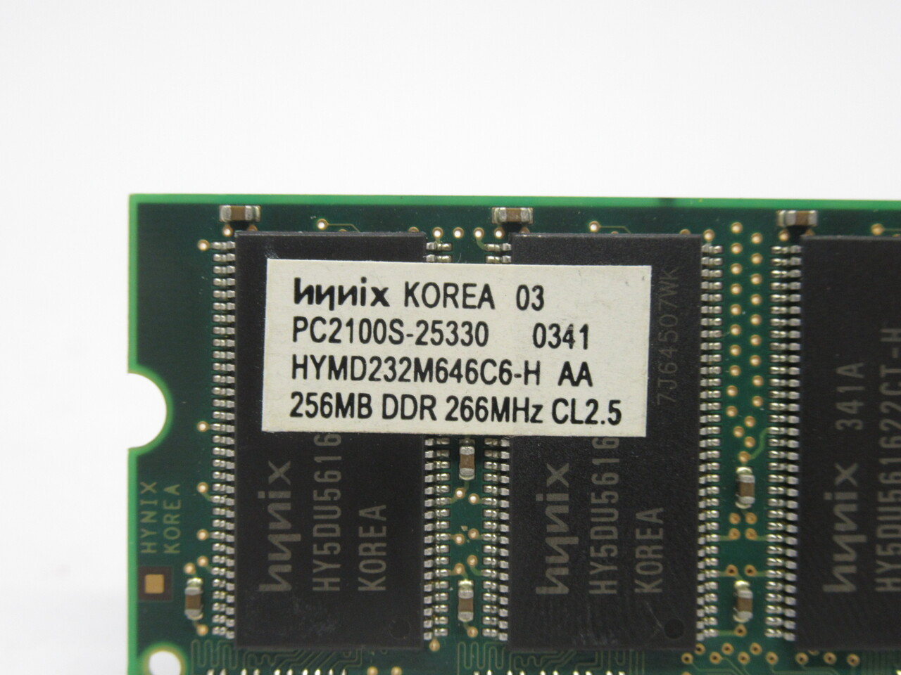 Hynix HYMD232M646C6-H AA SDRam Memory Module 256MB 266MHz USED