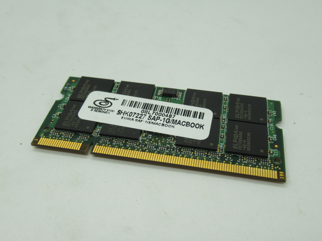 Shikatronics SHK07227 SAP-1G/MACBOOK SDRam Memory Module 1GB USED