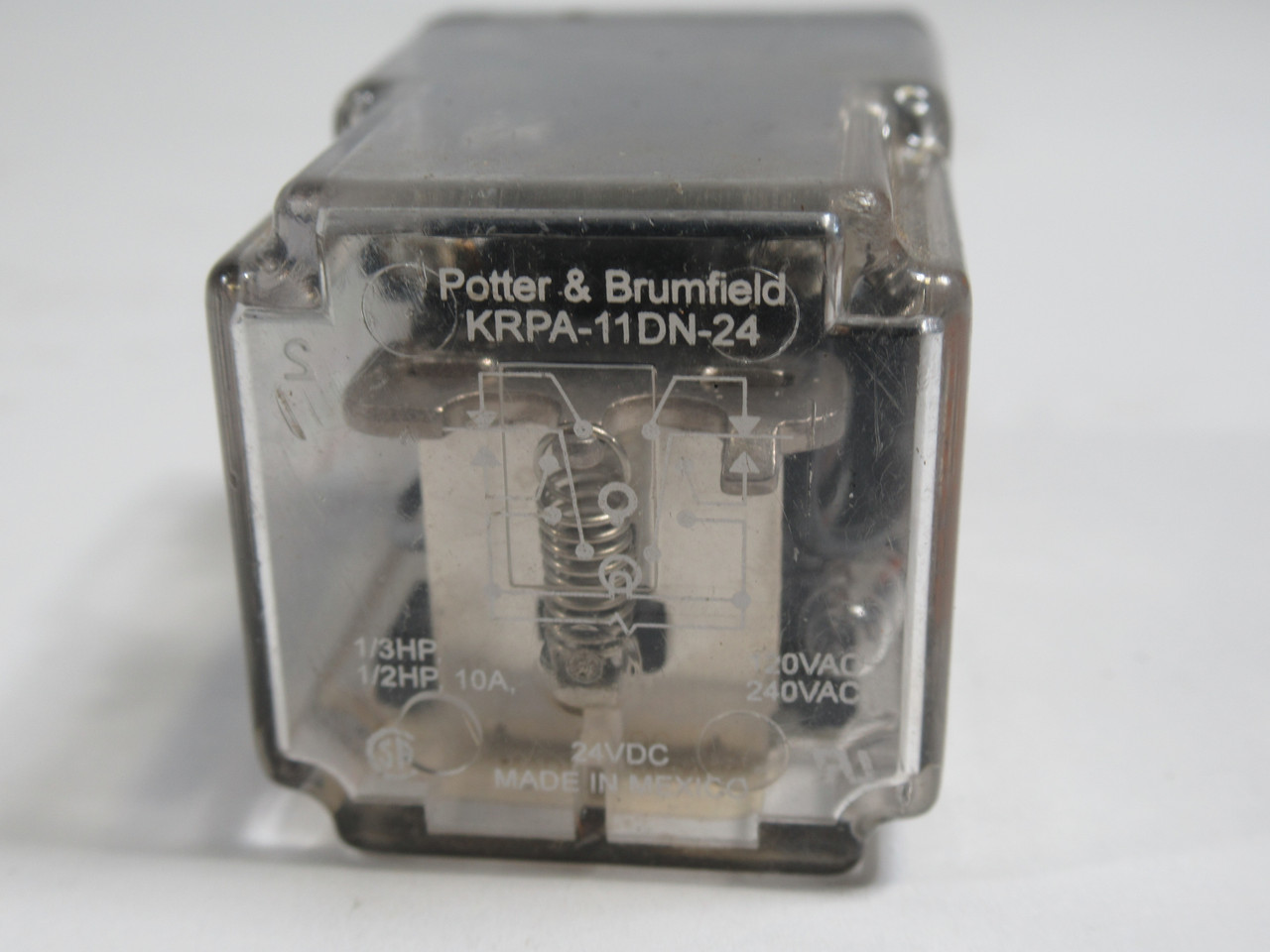 Potter & Brumfield KRPA-11DN-24 Relay 24VDC Coil 10A 1/3HP@120VAC USED