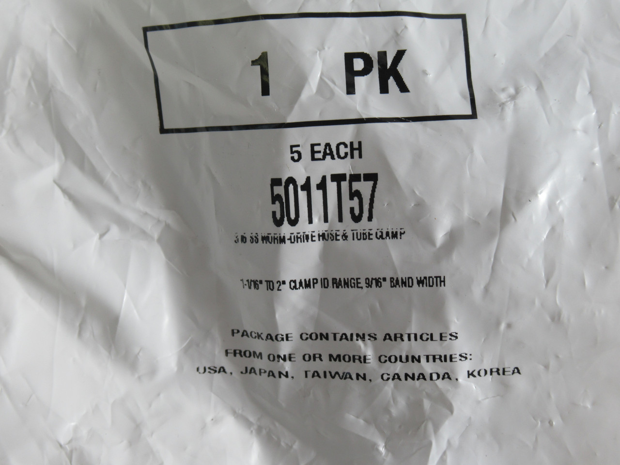 Breeze 5011T57 Worm Drive Hose & Tube Clamp 1-1/16" to 2" Range *5-PACK* NWB