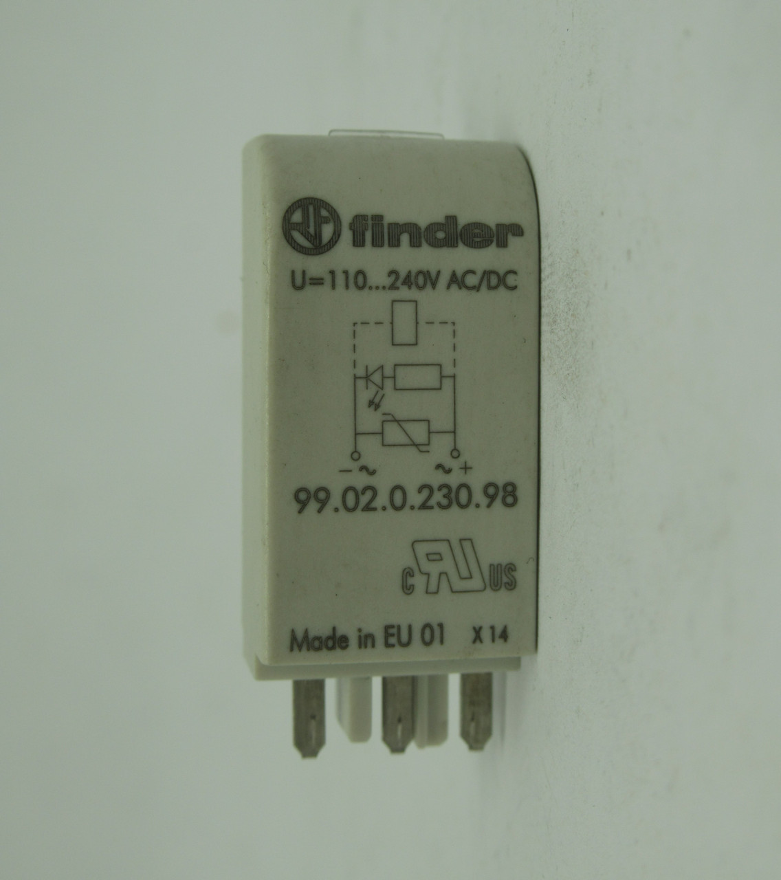 Finder 99.02.0.230.98 Coil Indicator/EMC Suppresser 110-240VAC/DC GREEN LED USED