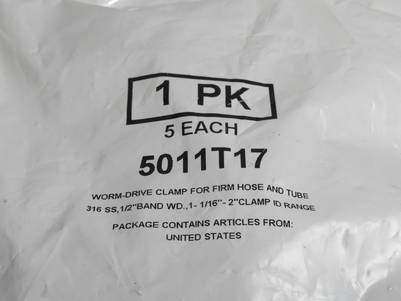 Breeze 5011T17 Worm Drive Hose & Tube Clamp 1-1/16" to 2" Range *5-PACK* NWB