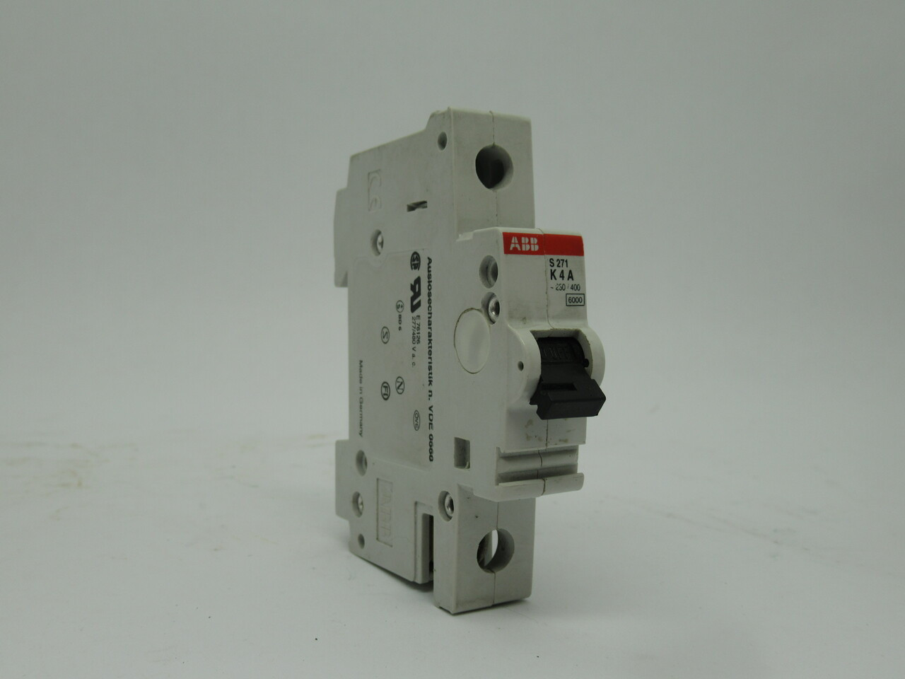 ABB S271-K4A Mini Circuit Breaker 1Pole 4A 230/400V 277/480VAC USED