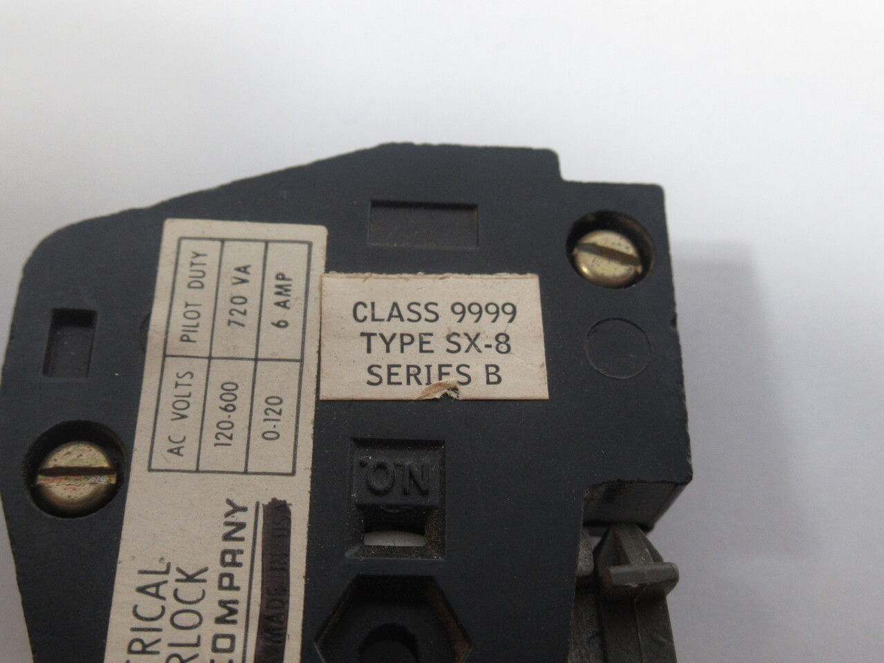 Square D 9999-SX8 Auxiliary Contact Kit Series B 1NO 600V 6A USED