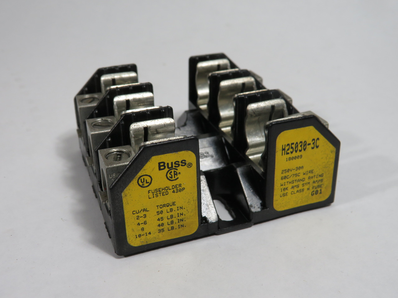 Bussmann H25030-3C Fuse Holder 250V 30A 3 Pole USED