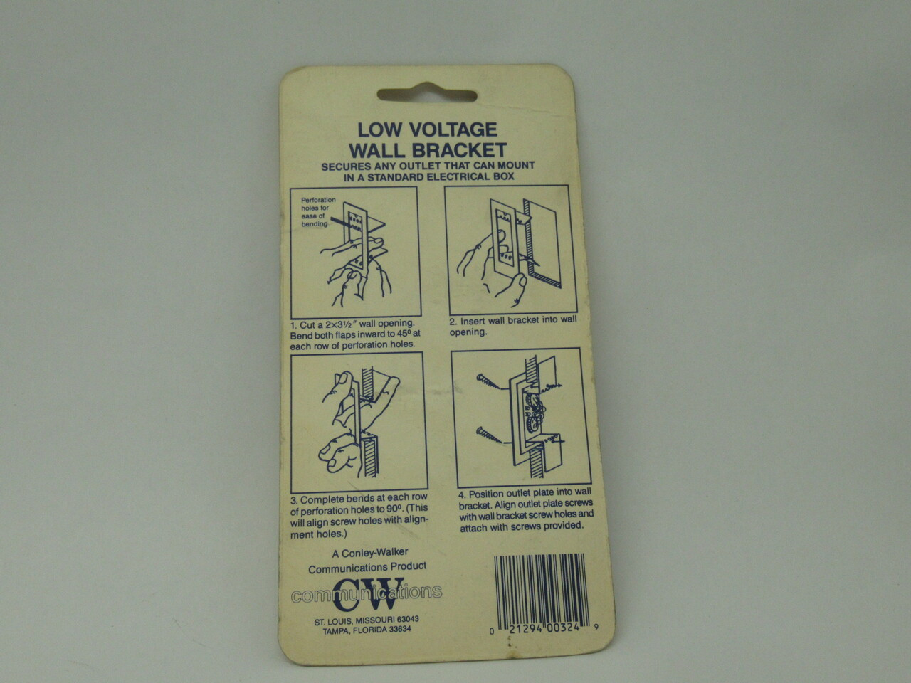 CW Communications Wall Grabber Low Voltage Wall Bracket Kit NEW