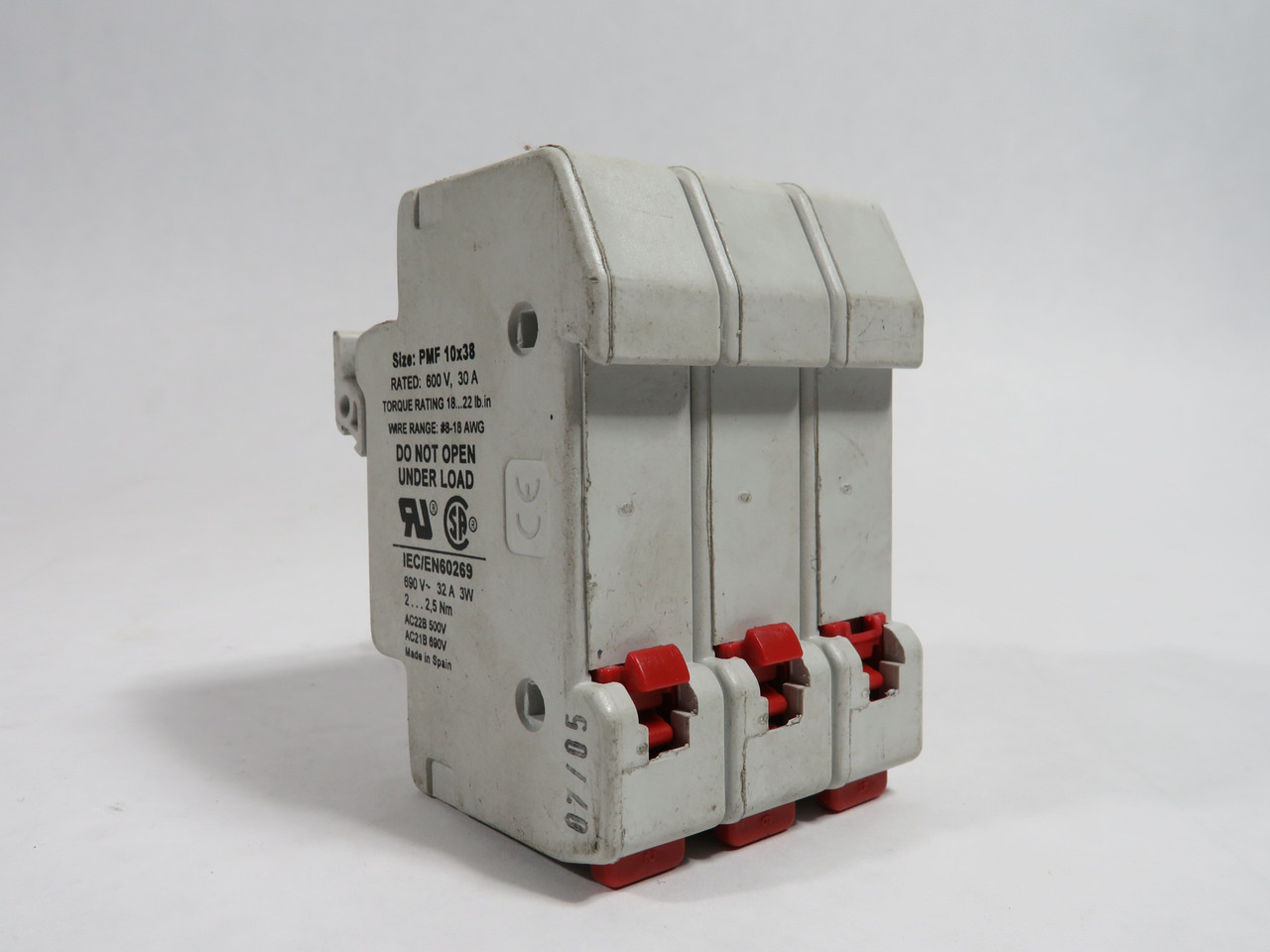 DF Electric 480032 PMF10x38 Modular Fuse Holder 32A 690V 3P USED