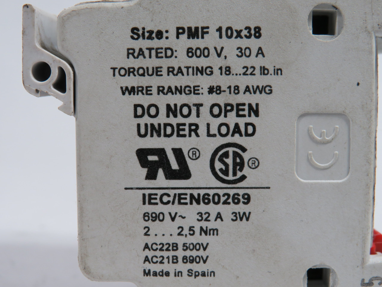 DF Electric 480032 PMF10x38 Modular Fuse Holder 32A 690V 3P USED