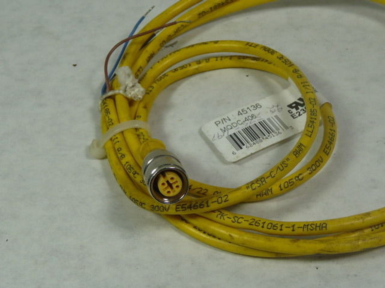 Banner 45136 MQDC-406 Euro-Fast Disconnect Cordset USED