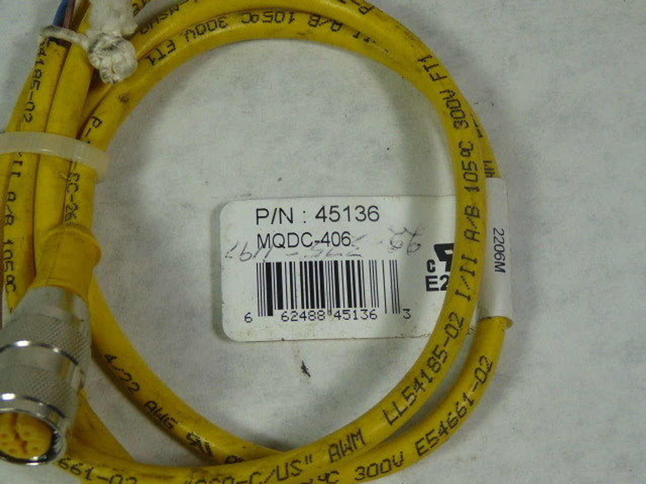 Banner 45136 MQDC-406 Euro-Fast Disconnect Cordset USED