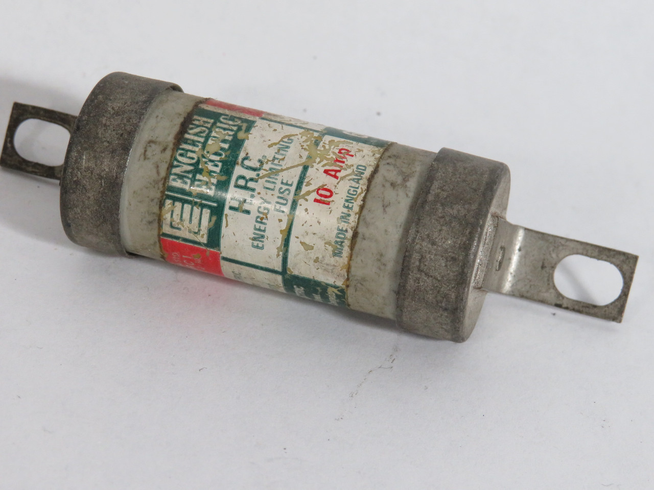 English Electric C10K Energy Limiting Fuse 10A 600VAC Closed Bolt Holes USED