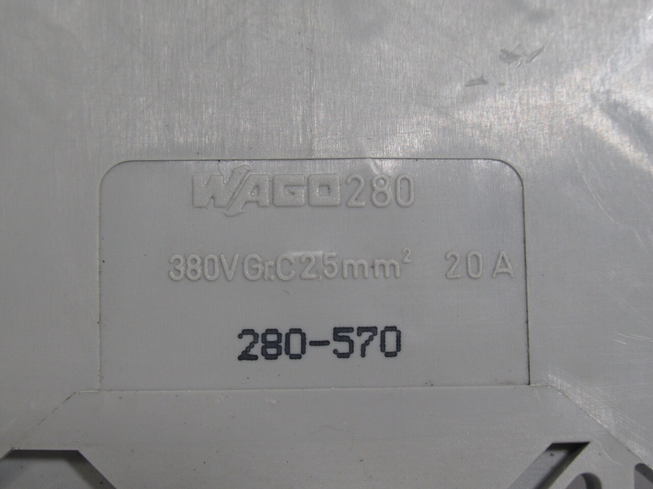 Wago 280-570 Terminal Block 380V 20A 2.5mm GREY USED