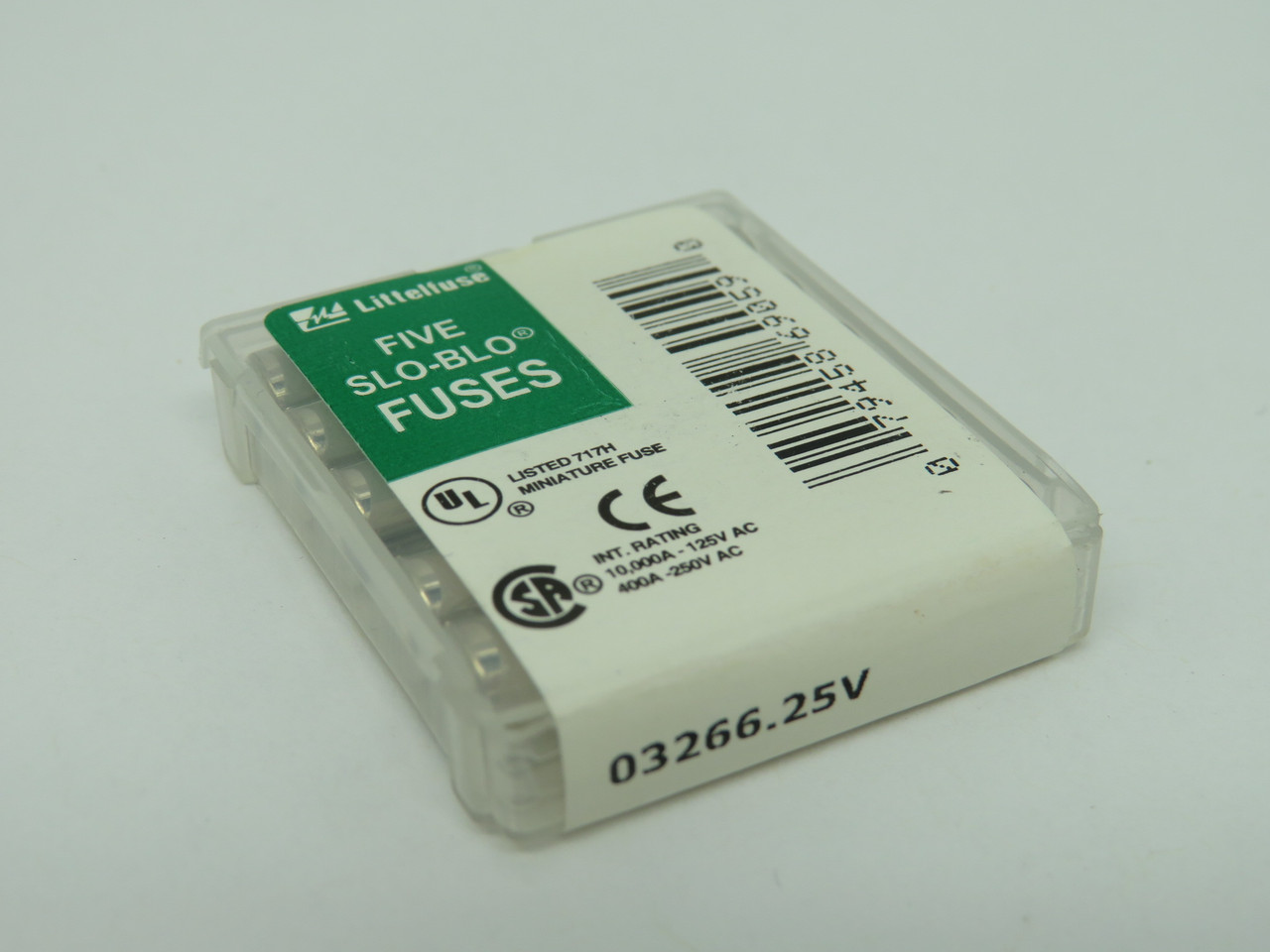 Littelfuse 03266.25V Time Delay Ceramic Fuse 6-1/4A 250V 5-Pack NEW