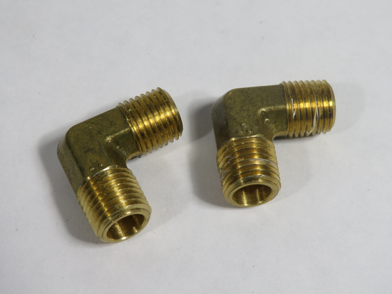 Fairview 99-B Brass Forged Pipe Elbow 90 Deg 1/4" Male NPT Lot of 2 USED